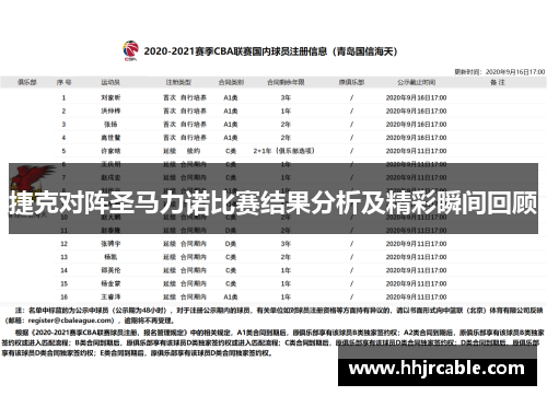 捷克对阵圣马力诺比赛结果分析及精彩瞬间回顾